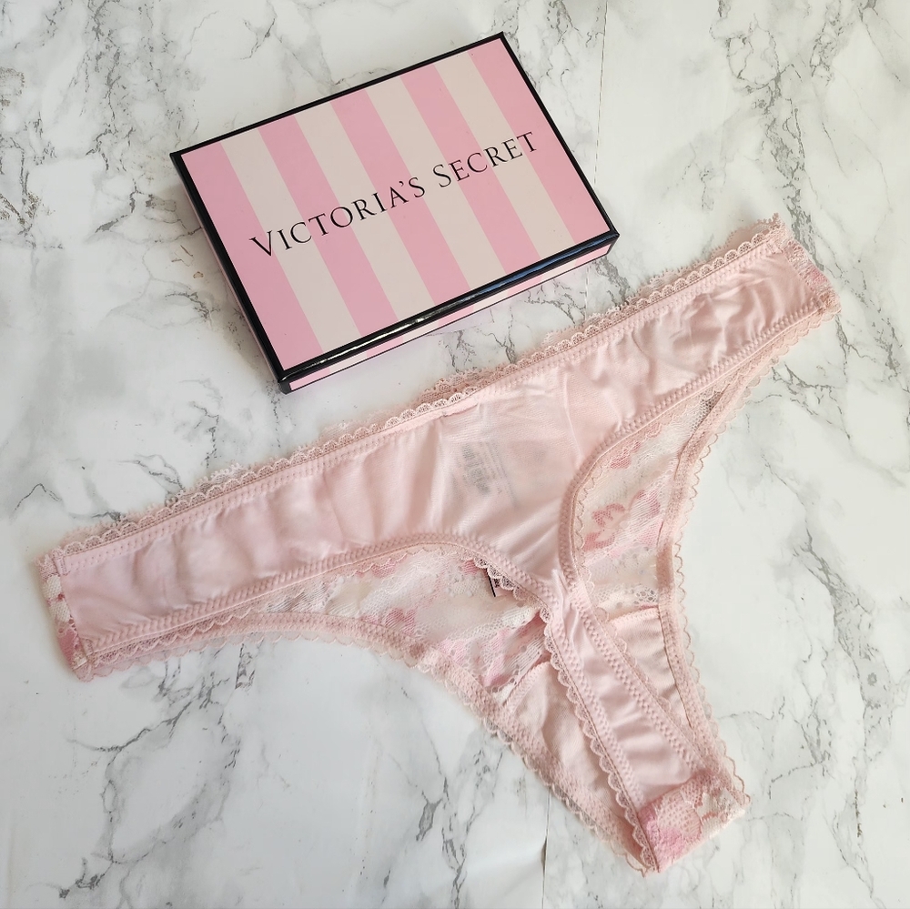Victorias Secret Thong String Floral Lace panty XL - Picture 3 of 6